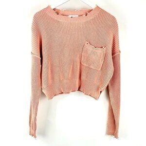 MABLE Julia Salmon Distressed Edge Sweater